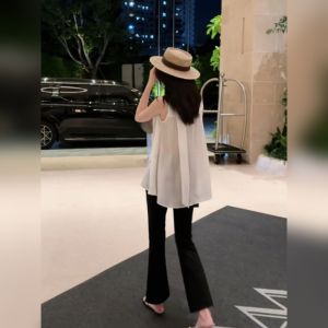 YUFUQING | เสื้อกั๊กแขนกุดสีขาว ทรงหลวม คอกลม ทรงหลวม สำหรับผู้หญิง ฤดูร้อน 2025 เสื้อเชิ้ตชั้นในสุดหรูหรา เสื้อผ้าทำงานสไตล์เรียบง่าย