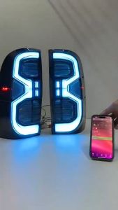 ไฟท้ายแต่ง LED กดเปลี่ยนสีได้ผ่านมือถือ รุ่น โตโยต้า ไฮลักซ์ วีโก้ TOYOTA HILUX VIGO ปี 2005 - 2014 สีสโม๊ค 1 คู่ รวมชุดสายไฟ