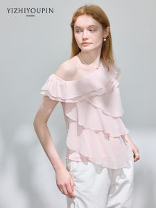 Áo Blouse Đính Nơ Off-Shoulder Màu Hồng