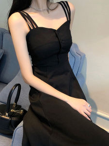 Summer New Popular High-end French Fitted Over Knee Mid-Length Dress