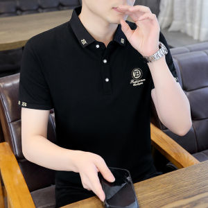 Summer Export Heavy Weight Half Sleeve Men Short Sleeve T-Shirt Trendy Paul Classy Embroidered Lapel Polo Shirt Tops Men