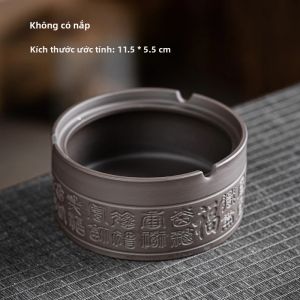 Khay Tàn Thuốc Màu Tím Cổ Điển Có Nắp Đậy Tro Bay Khay Tàn Thuốc Đất Sét Cao Cấp Trung Quốc Dùng Cho Nhà Và Văn Phòng