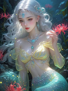 Kayou | Beautiful Cartoon Mermaid 5D DIY Full Round Diamond Painting Home Living Room Bedroom Aesthetic Bar Decoration Gift