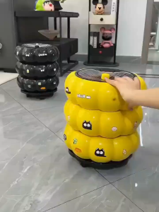 ถังขยะทรงโดนัท แบบใหม่ ถังขยะในครัว เคลื่อนย้ายได้ หรูหรา มีฝาปิด ดีไซน์หรู ราคาประหยัด