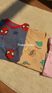READYSTOCK 4-12 Years 100% Cotton Baby Girl Boy Pyjamas Set Kids Spiderman Childrens Sleepwear Kuromi