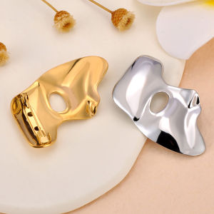 JeeMango Trendy Womens Brooch Pins Vintage Gold Color Mask Human Face Ladies Pin for Coat Hat Scarf Jewelry Accessories JH25009