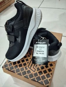 sepatu anak pro att hitam putih size 31-38 /sepatu sekolah murah sepatu anak perekat
