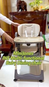 MiniJones Adjustable Highchair with Dual-Plate Feeding & Play Station for 0-6 Years