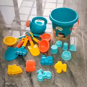 Anakkid---Childrens beach toy bucket 18-piece set/baby water toys/sand digging/shovel/beach bucket