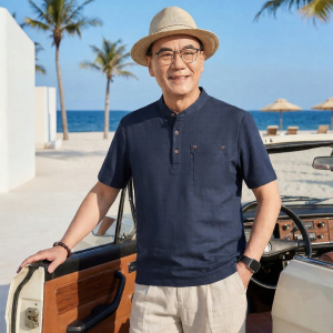 LAOYECHE | Áo Polo Tay Ngắn Mịn Từ Gai Dầu Nam