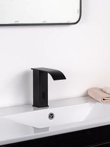 QUITE Smart Sensor Waterfall Basin Faucet New White&Gold Automatic Sensor Faucets Touchless Sink Basin Single Cold Water Tap