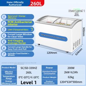 Haier | Commercial Freezer Display Cabinet for Ice Cream 260L