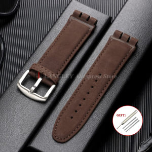 23mm Genuine Calfskin Leather Watchband For Swatch IRONY YOS440 449 448 401G Watch Strap Men Women Sport Bamboo Pattern Bracelet