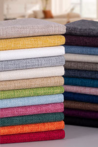 Vải Trải Bàn Dày Bằng Vải Lanh Cotton Màu Trơn Vải Đệm Ghế Sofa DIY Vải Lanh Vải Lanh Nguyên Chất Vải Lanh Nguyên Chất