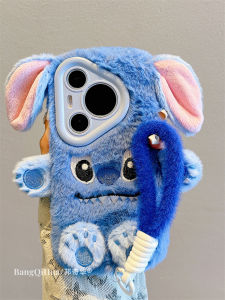 Huawei Pura70Pro+ Mate60Pro+ Autumn Winter Plush Cartoon Sticker Phone Case with Lanyard Anti-Fall Full Cover Mate40 50 pro Female Model