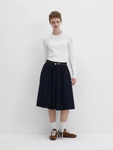 MO&Co. | Taffeta Silk A-line Skirt Academic Style
