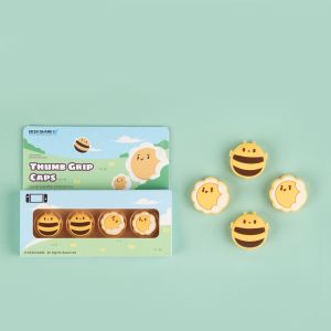 4ชิ้นฝาครอบป้องกันจอยสติ๊กฝาจับนิ้วหัวแม่มือลายสัตว์น่ารักชุดเครื่องประสบการณ์ Nintendo Switch V1/V2 Lite