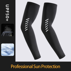 Summer Men Cycling Sleeves Sun Protection Ice Silk Golf Driving Arm Cover Elastic Cool Fishing Hiking Breathable Sports Sleeves