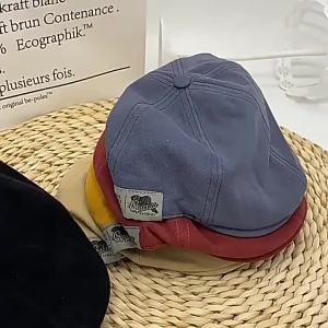 2024 New Mens Vintage Linen Fashion Hip Hop Solid Beret Side Label 1973 Womens Hat Vintage Beanie Crowd Style Sun Beret