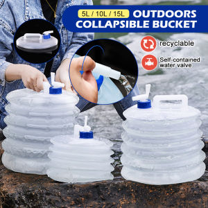 Collapsible Water Container 5L/10L/15L Foldable & Portable Outdoor Water Storage Bottle Bucket Pail BPA-Free for Camping Picnic Hiking