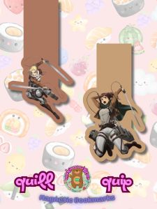Quill Quip Modern Bookmark featuring Attack On Titan Characters - Pack of 2