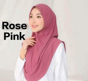 Tudung Sarung Moscrepe Sarimah Plain Instant Ready Stock Size M L Awning Hijab D