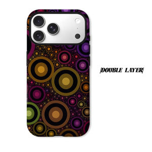 Color Rings Phone Case for iPhone 18 17 16 15 14 13 12 11 Air Pro Max Plus Double-layer Cover