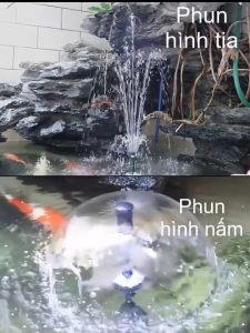 Máy bơm chìm kèm đèn led nhiều màu và đầu phun hình nấm công suất lớn tới 40W không chổi than (LED-3800FP)