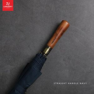 LORDWEY & PARACHASE Japanese Straight Rod Long Handle Umbrella Solid Wood Curved Handle 16 Bone 122cm Wind Resistant Umbrella Mens Double Business Automatic Umbrella Mens Business Golf Straight Rod Umbrella