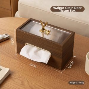 Chinese Walnut Wooden Luxury Simplistic Desktop Tissue Box