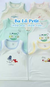 Bộ quần áo ba lỗ petit Luxry siêu mát hình in đáng yêu cho bé từ 9 tháng đến 5 tuổi