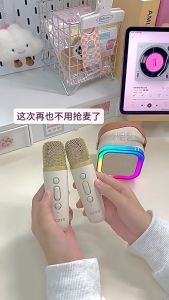 Wireless Karaoke Bluetooth Speaker With 2 Microphone Home KTV Karaoke Machine Portable Mini Speaker