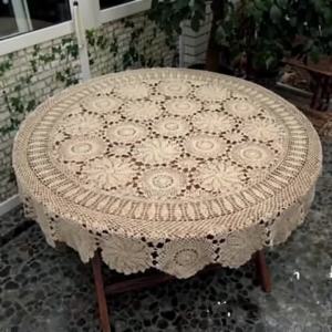 Round Table Cloth Handmade Crochet Tablecloth Nice Hand Crochet Dinner Round Table Cloth 100% Cotton Many Size Available