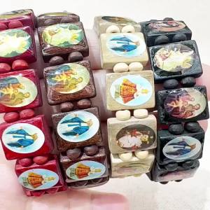 Wooden Rosary Bracele Elegant Religious Icon Stickers Drip Oil Finish Spiritual Beaded Prayer Jewelry For Devotional Wear[M55]