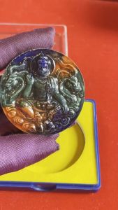 ท่านพ่อจตุคามรามเทพ รุ่นโคตรมหาเศรษฐี ปี 2550 เนื้อผงพุทธคุณเคลือบ 3 สี แท้จากวัด 100%