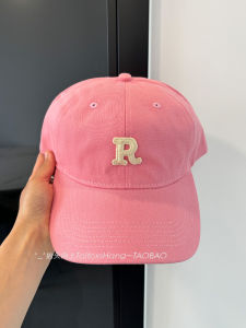 Pink Womens Spring Summer Baseball Cap Face Slimming Soft Top Versatile Korean Lettering Trendy Duckbill Cap Casual Style