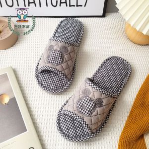 Dép Đi Trong Nhà Bằng Vải Cotton Dày Cho Cặp Đôi Mùa Xuân Thu Đông Mùa Hè Chống Trượt Chống Tiếng Ồn Thoải Mái Cho Sàn