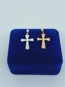 Kalung milano ice + liontin salib polos / kalung perak asli silver 925 lapis emas/ kalung fashion wanita terbaru