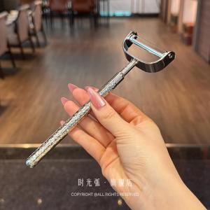 Time Arc Focused on Quality! 18/10 Stainless Steel round Brick Hammer Pattern Peeler Fruit Skin Knife Kitchen Tool