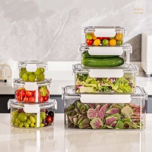 Food Grade Transparent Kitchen Storage Box Set Combination Refrigerator Organizer Sealed Container Home Organization Tool