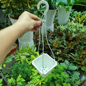 Chậu nhựa treo mini trồng cây hoa giả hình vuông 12x10cm combo 10 cái Minh Hân Garden