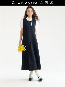 Designer Style Jeanne Damas Sleeveless Denim Dress Womens Summer Washed Bone Casual Fashion Cotton Polyester Blend Skirt