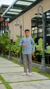 Kakadede Set Koko Anak Laki Junior Teen Baju Koko Lengan Panjang Bahan Vito Madinah Celana Chinos