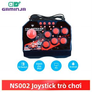 4 Trong 1 USB Có Dây Chơi Game Joystick Retro Arcade Tay Cầm Đính Đá Chiến Đấu Bộ Điều Khiển Chơi Game Joystick Cho PS3/N-công Tắc/PC/Android TV