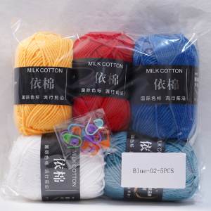 New 5pcs Mixed Colors Yarn Milk Cotton Yarn Combination Crochet Knitting Yarn Set for Handmade DIY Crafts Sweater Scarf Knitting