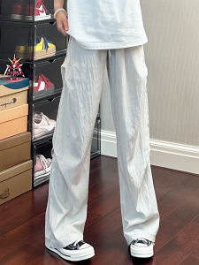 American Style Airborne Mens Summer Thin Ice Silk Quick Dry Pants Breathable Air Conditioning Casual Loose Straight Leg Pants