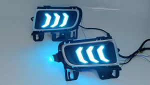 SNCN 2PCS 12V Car LED Daytime Running Headlamps For Mazda 6 2005 2006 2007 2008 Dynamic Daylights Yellow Turn Signal Night Blue Car DRL Foglamp