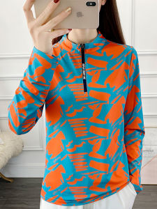 Quick Dry Long Sleeve T-Shirt Womens Outdoor Travel Hiking Climbing Breathable Lightweight Stand Collar Moisture Wicking