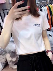 2025 New Design Shoulder Length Short Sleeve T-Shirt Women Summer Pure Desire Loose White Pure Cotton Top Korean Style Commute