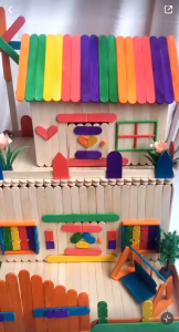 50 pcs School popsicle sticks Wooden Popsicle Stick Ice Cream Sticks Arts & Crafts